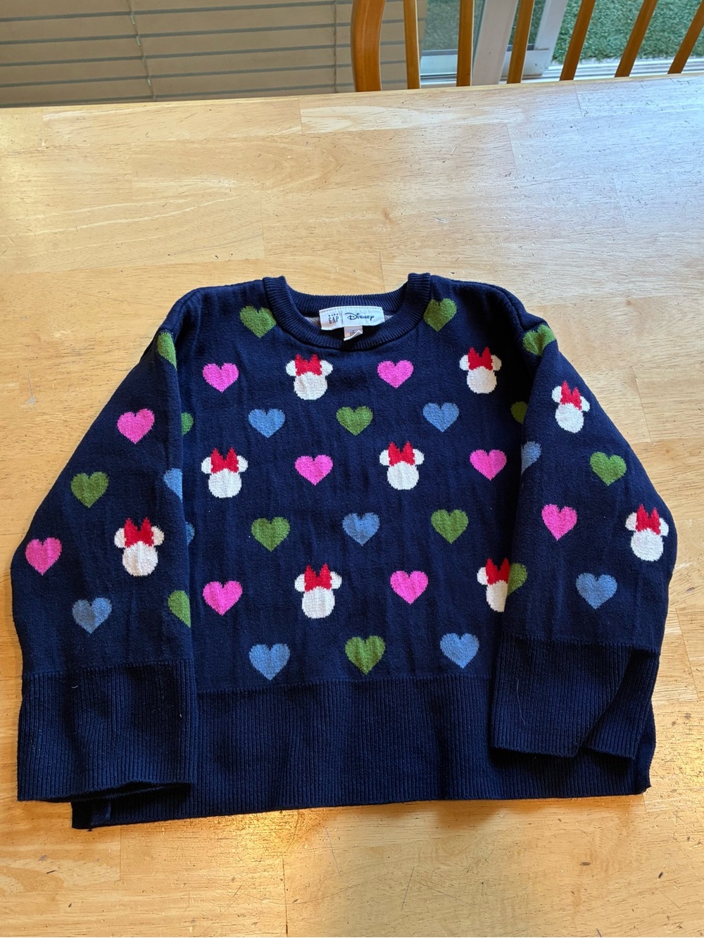 Baby Gap X Disney Minnie Mouse & Heart Crewneck Sweater Girls Size 5
